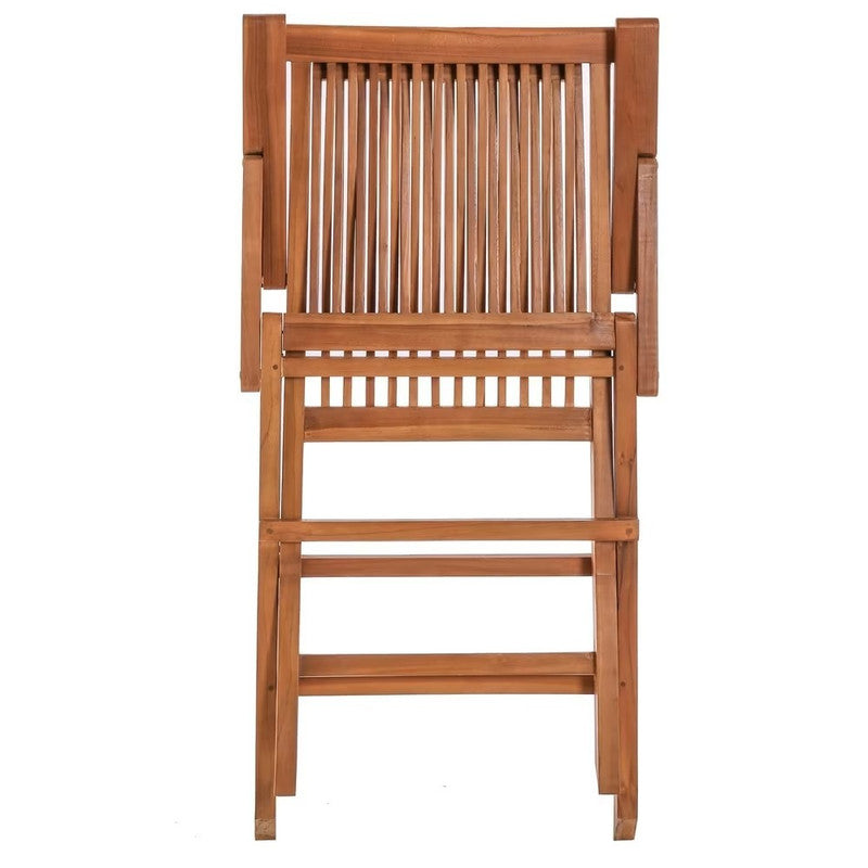 Folding Brown Teak Garden Chair