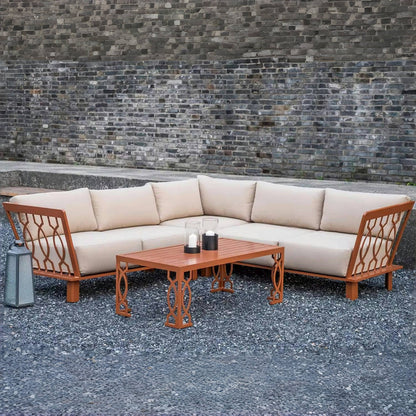 4 Piece Aluminum Sofa Seating Set for Patio and Garden