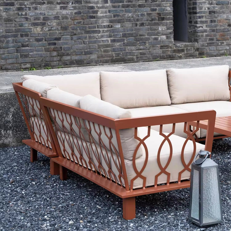 4 Piece Aluminum Sofa Seating Set for Patio and Garden