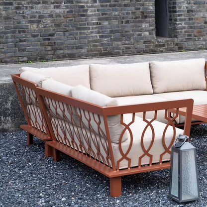 4 Piece Aluminum Sofa Seating Set for Patio and Garden
