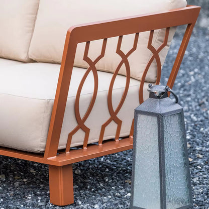 4 Piece Aluminum Sofa Seating Set for Patio and Garden