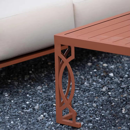 4 Piece Aluminum Sofa Seating Set for Patio and Garden