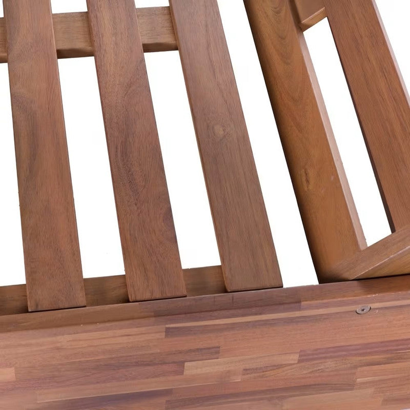 Brown Acacia Garden Lounger for Terrace and Outdoor