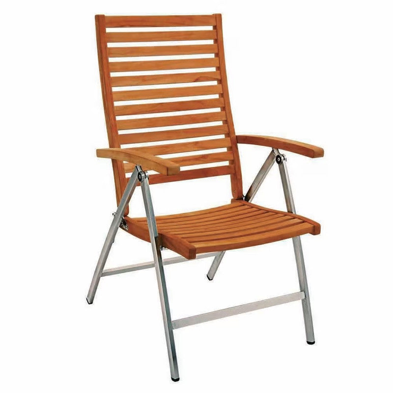 Brown Stainless Steel Folding Garden Armchair