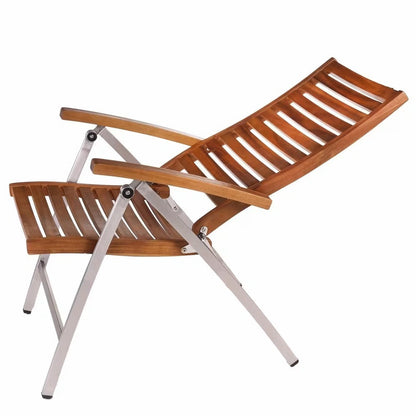 Brown Stainless Steel Folding Garden Armchair