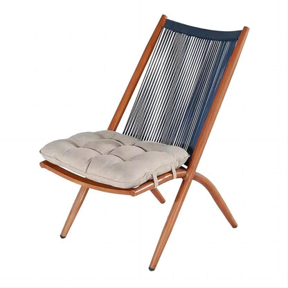 Outdoor Garden Woven Rope Aluminum Leisure Chair Set with Side Table