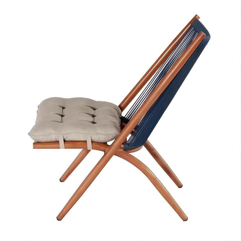 Outdoor Garden Woven Rope Aluminum Leisure Chair Set with Side Table