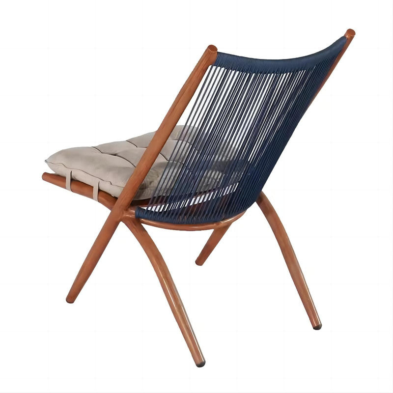 Outdoor Garden Woven Rope Aluminum Leisure Chair Set with Side Table