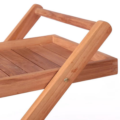 Garden Waiter with Wine Rack Made of Natural Teak Wood