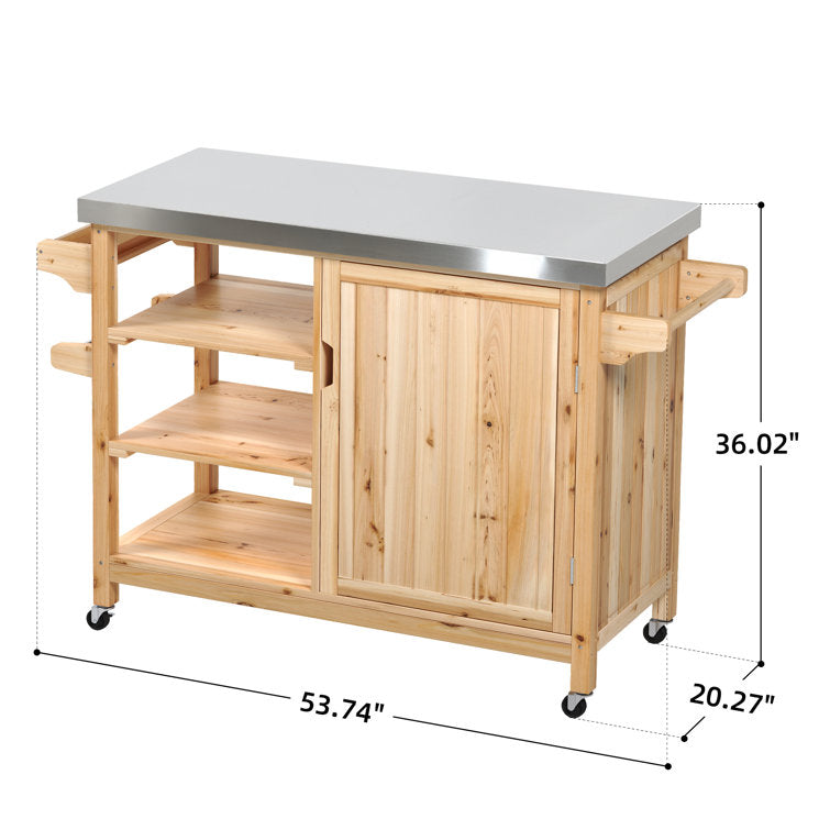 Solid Wood Bar Cart