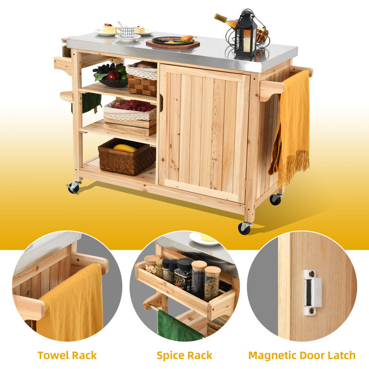 Solid Wood Bar Cart