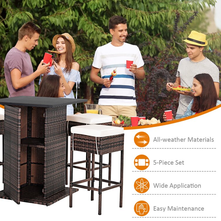 Bar Set with 4 Stools