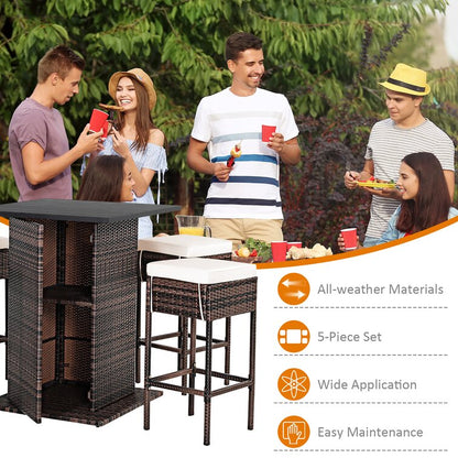 Bar Set with 4 Stools