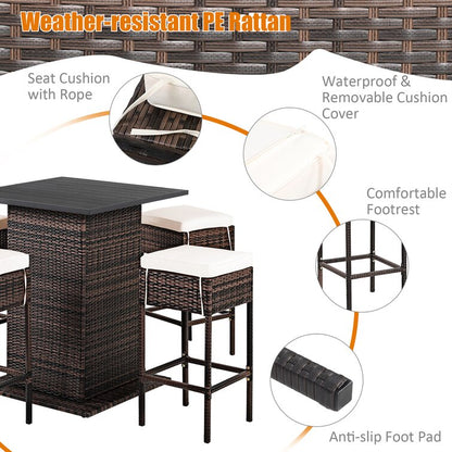 Bar Set with 4 Stools