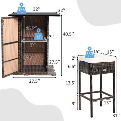 Bar Set with 4 Stools