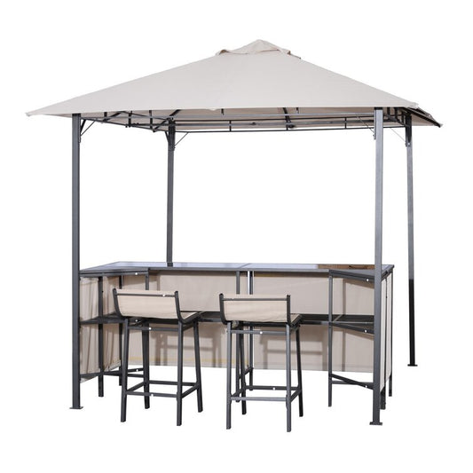 Metal Bar Set with Stools