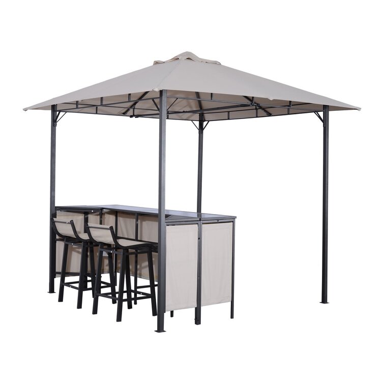 Metal Bar Set with Stools