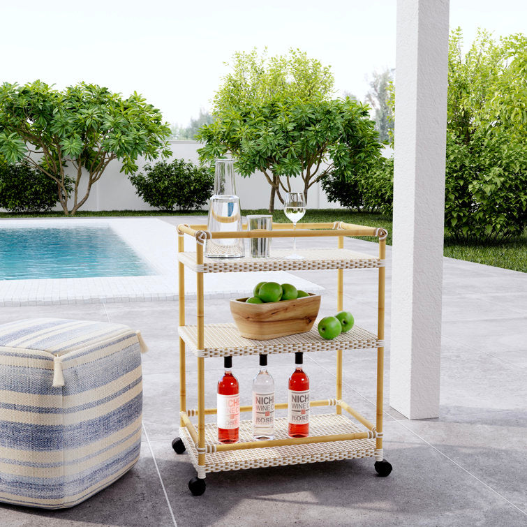 Bar Cart with Metal Outer Material