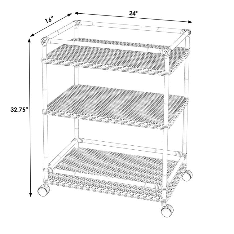 Bar Cart with Metal Outer Material