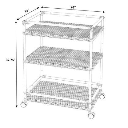 Bar Cart with Metal Outer Material