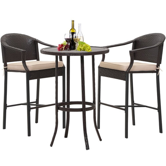 3-Piece Bar Height Patio Dining Set