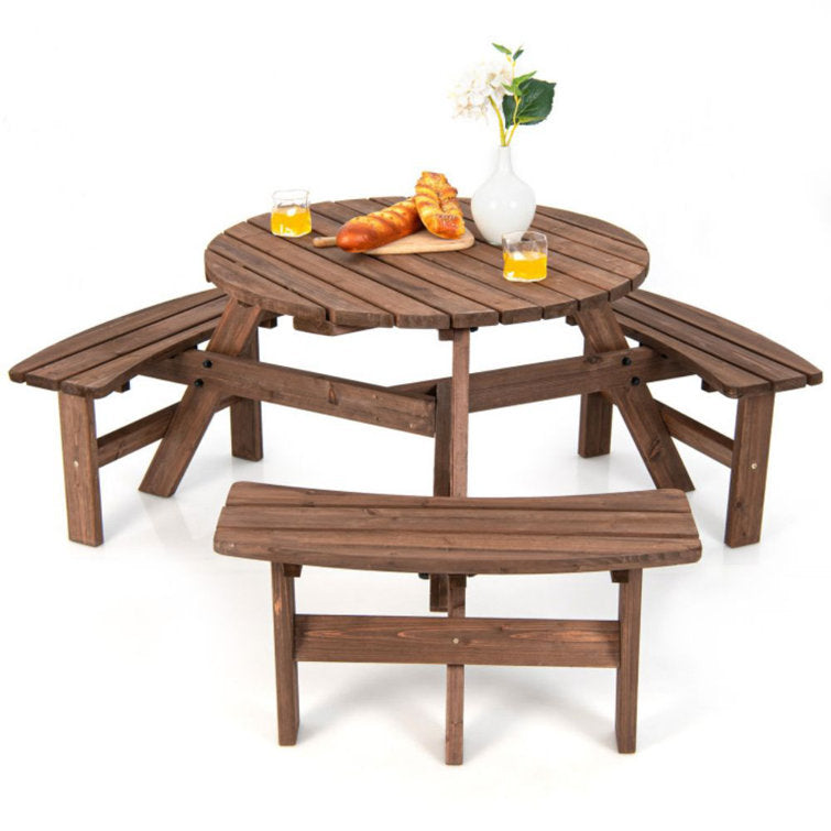 Round 6 - Person 35'' Long Picnic Table