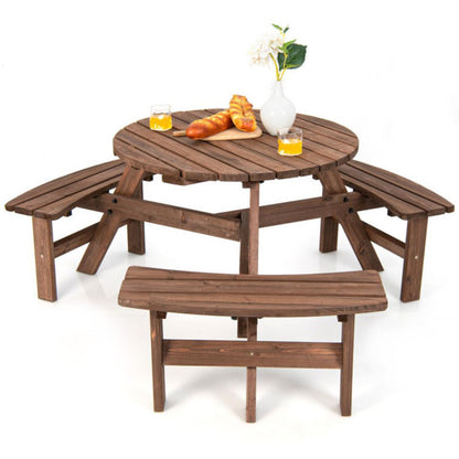 Round 6 - Person 35'' Long Picnic Table