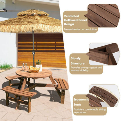 Round 6 - Person 35'' Long Picnic Table