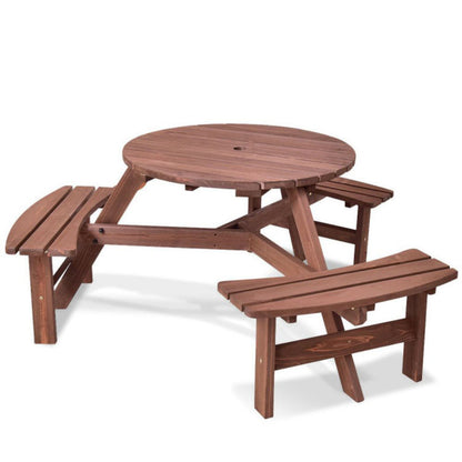 Round 6 - Person 35'' Long Picnic Table