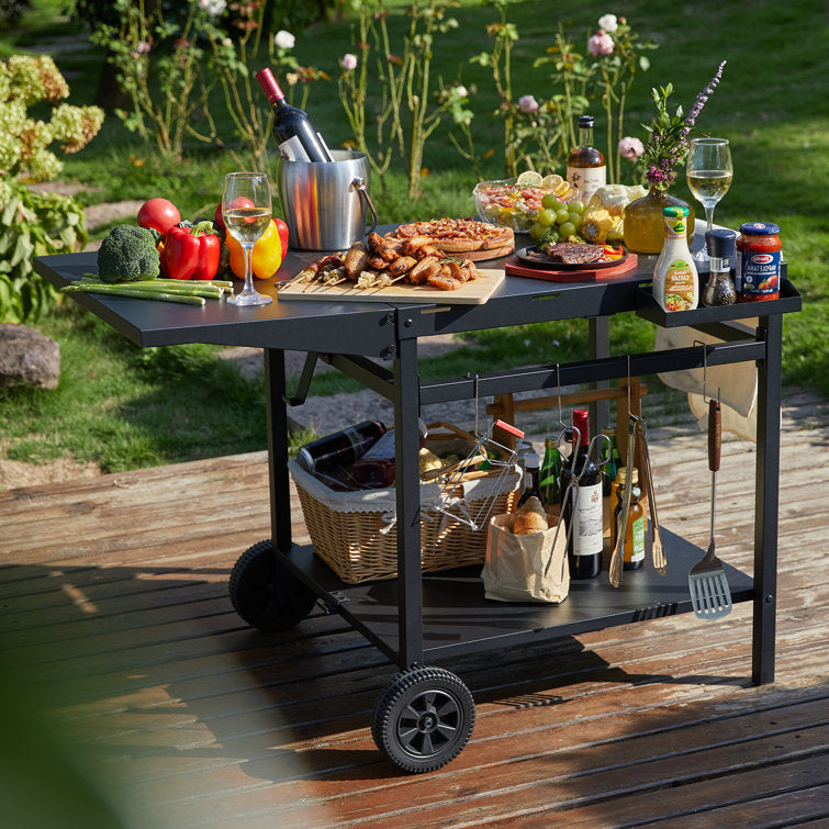 Bar Cart with Metal Outer Material