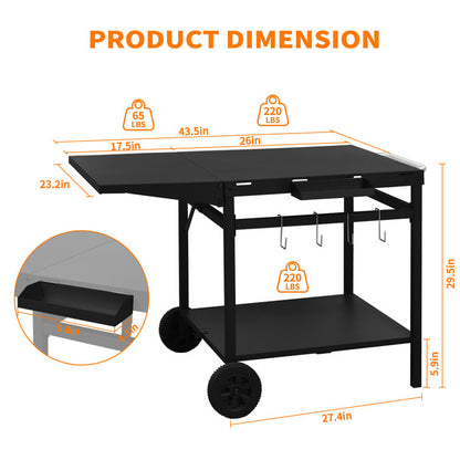 Bar Cart with Metal Outer Material