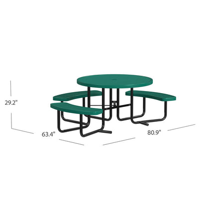 Craft 46'' Round ADA Accessible Outdoor Picnic Table with 3 Bench Seats