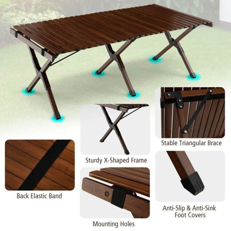 Rectangular 23.6'' L x 47.2'' W Outdoor Picnic Table