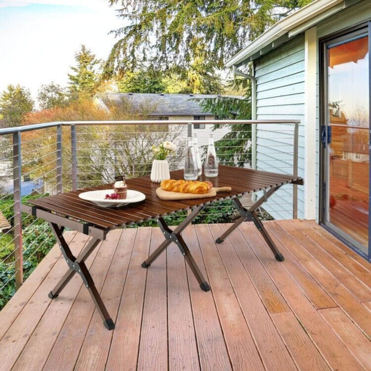 Rectangular 23.6'' L x 47.2'' W Outdoor Picnic Table